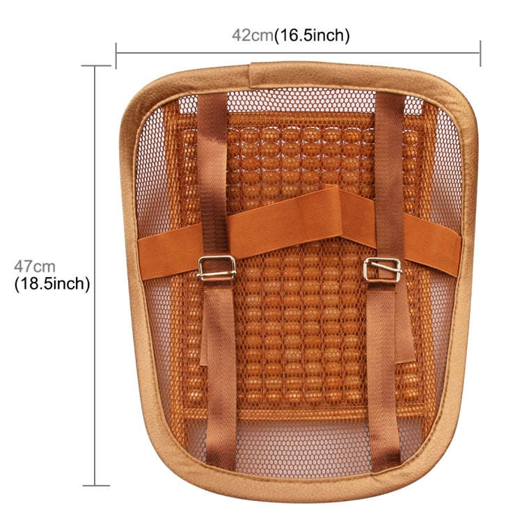 Universal Summer Ice Silk Mesh Breathable Cool Massage Waist Mat with Maple Wooden Bead for Car F...