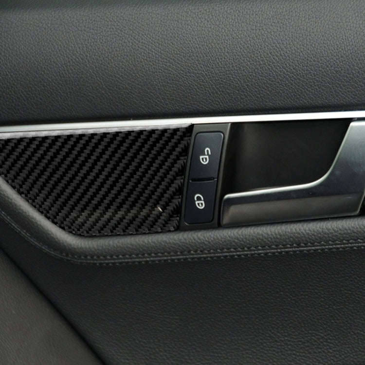 2 PCS German Flag Car Carbon Fiber Left Drive Seat Adjustment Panel Decorative Sticker for Merced...