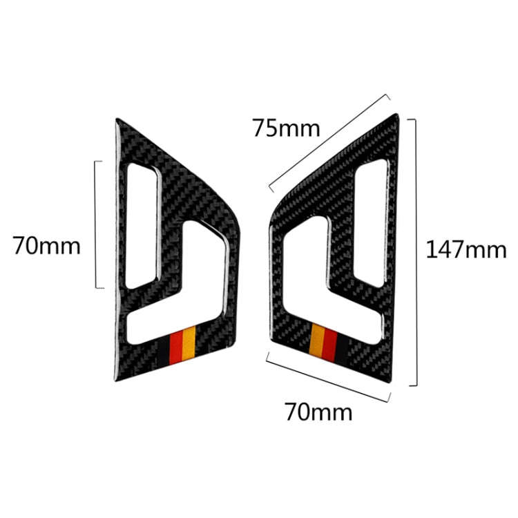 2 PCS German Flag Car Carbon Fiber Seat Adjustment Panel Decorative Sticker for Mercedes-Benz W20...