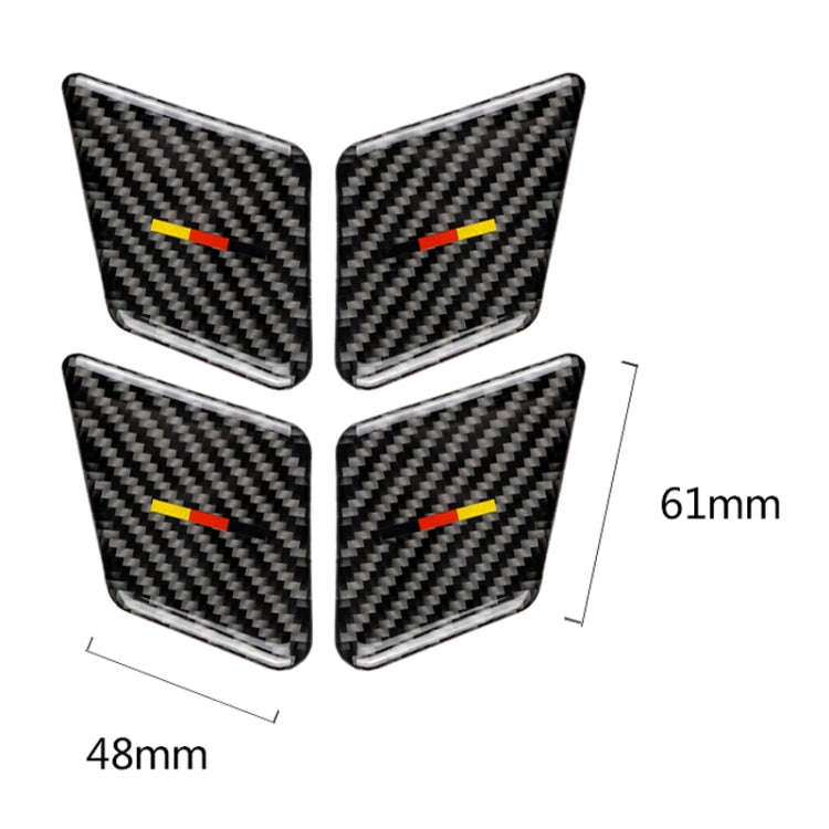 4 PCS Car German Flag Carbon Fiber Door Inner Handle Wrist Panel Decorative Sticker for Mercedes-...