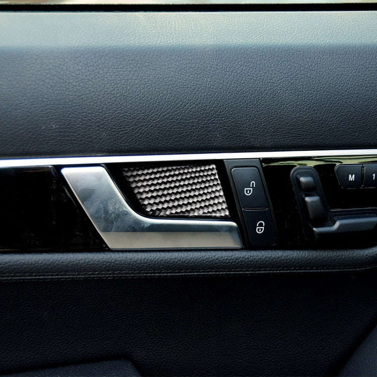 4 PCS Car Solid Color Carbon Fiber Door Inner Handle Wrist Panel Decorative Sticker for Mercedes-...