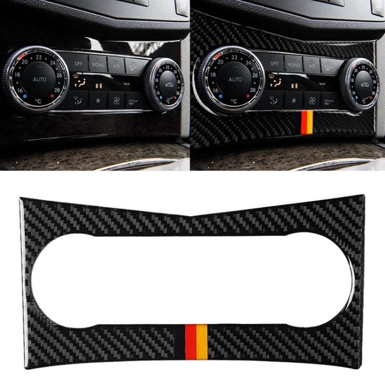 Car German Flag Carbon Fiber Air Conditioning Panel Decorative Sticker for Mercedes-Benz W204 C C...