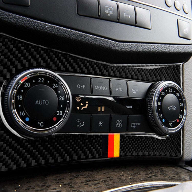 Car German Flag Carbon Fiber Air Conditioning Panel Decorative Sticker for Mercedes-Benz W204 C C...