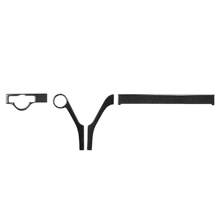 3 PCS Car Carbon Fiber Headlights Frame Decorative Sticker for Mercedes-Benz W204 C Class 2007-20...