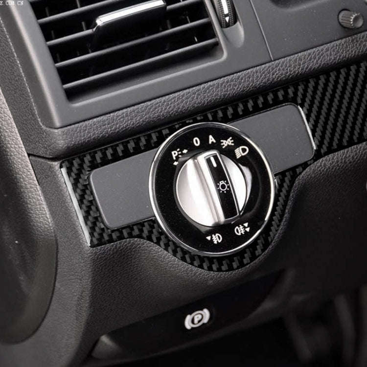 3 PCS Car Carbon Fiber Headlights Frame Decorative Sticker for Mercedes-Benz W204 C Class 2007-20...