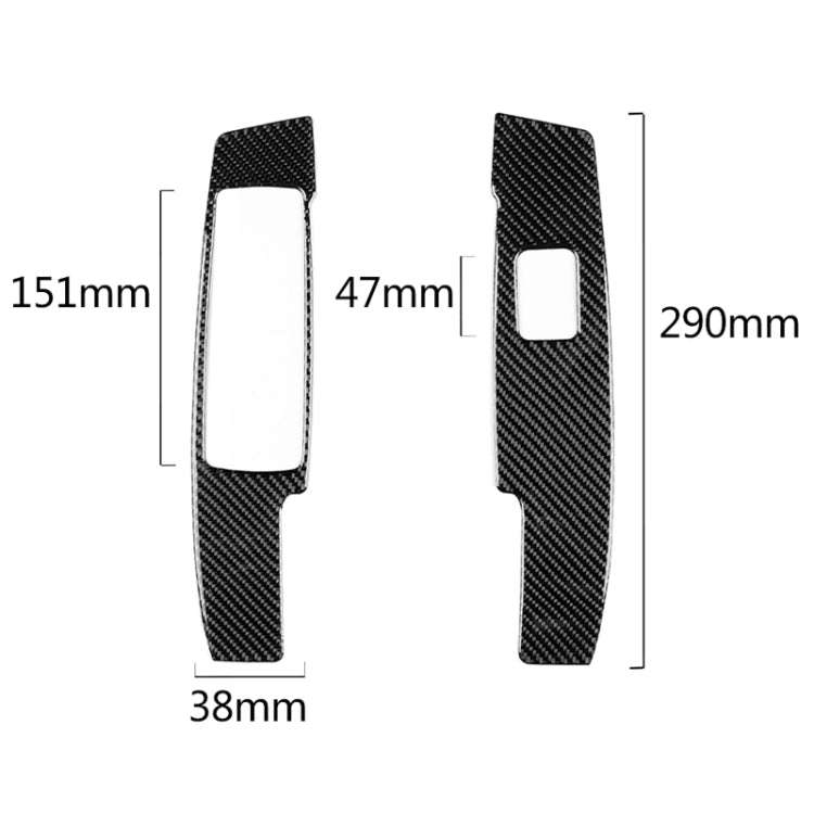 2 PCS Car Carbon Fiber Window Lift Panel Decorative Sticker for Mercedes-Benz W204 C Class 2007-2...