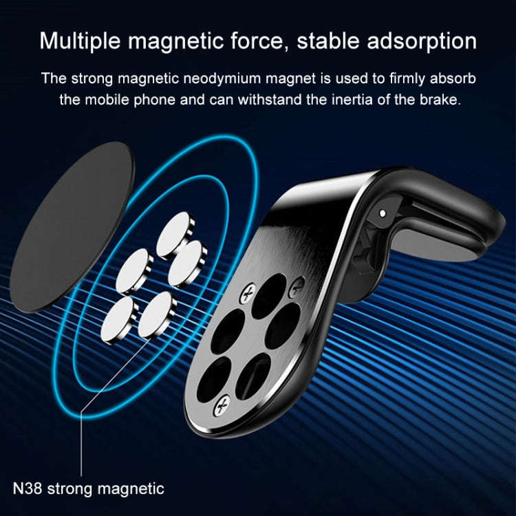 Car Metal Magnetic Air Outlet Mobile Phone Holder Bracket(Gold)