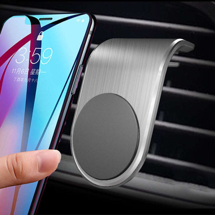Car Metal Magnetic Air Outlet Mobile Phone Holder Bracket (Silver)