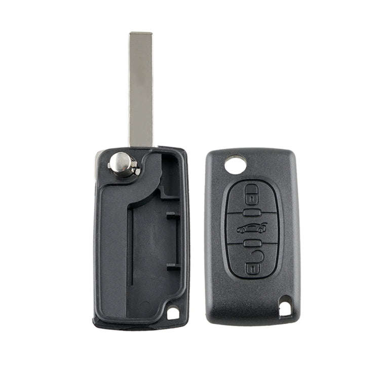 For PEUGEOT Car Keys Replacement 3 Buttons Car Key Case with Grooved, without Holder