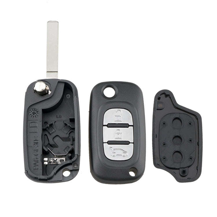 For RENAULT Clio / Megane / Kangoo / Modus Car Keys Replacement 3 Buttons Car Key Case with Folda...