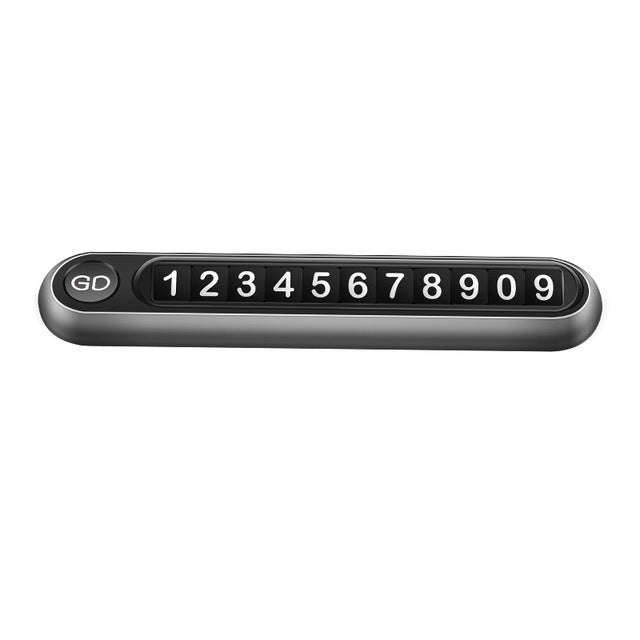 Hidden Number Metal Car Temporary Parking Number Plate Parking Card (Grey)