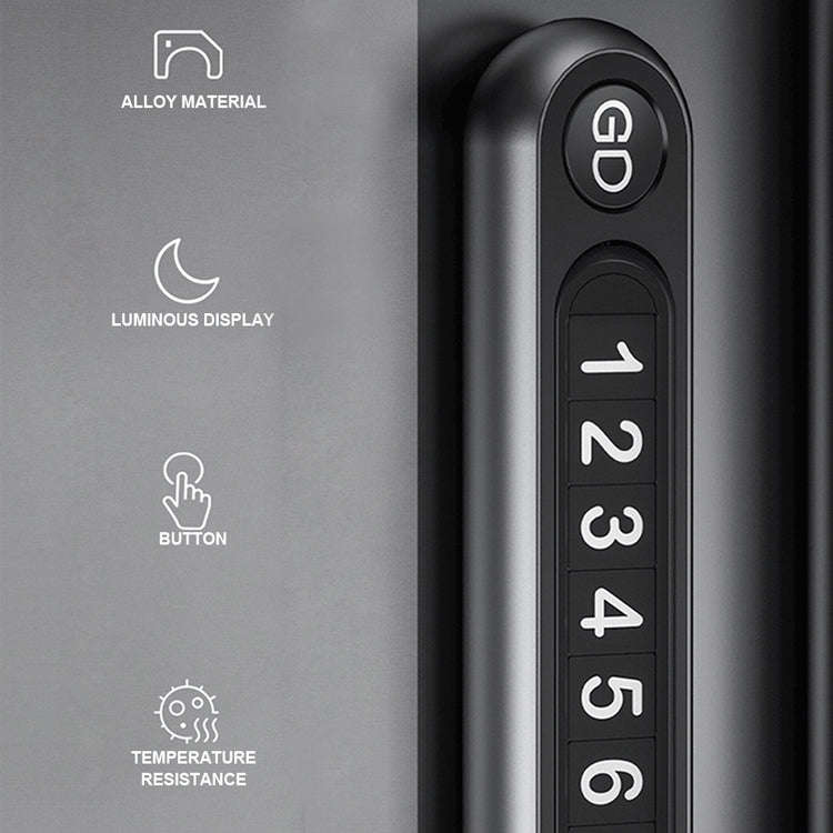 Hidden Number Metal Car Temporary Parking Number Plate Parking Card (Silver)