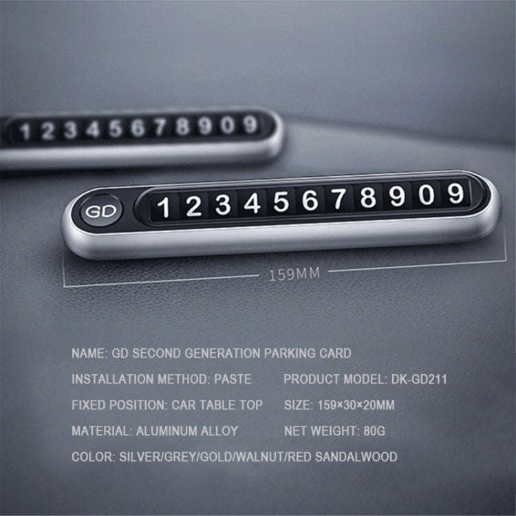 Hidden Number Metal Car Temporary Parking Number Plate Parking Card (Silver)