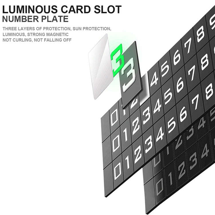Hidden Number Metal Car Temporary Parking Number Plate Parking Card (Silver)