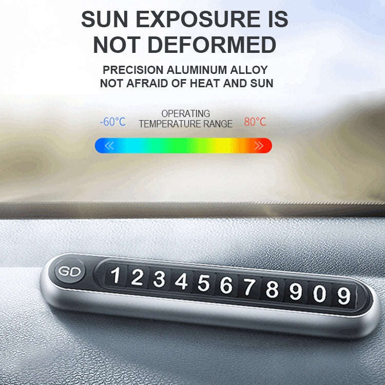 Hidden Number Metal Car Temporary Parking Number Plate Parking Card (Silver)