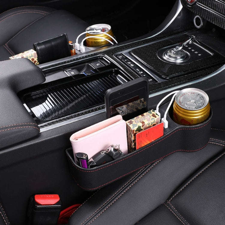 Car Multi-functional Co-pilot Seat Console PU Leather Box Cigarette Lighter Charging Pocket Cup H...