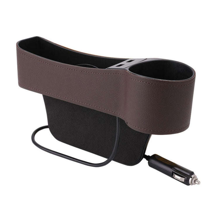 Car Multi-functional Co-pilot Seat Console PU Leather Box Cigarette Lighter Charging Pocket Cup H...