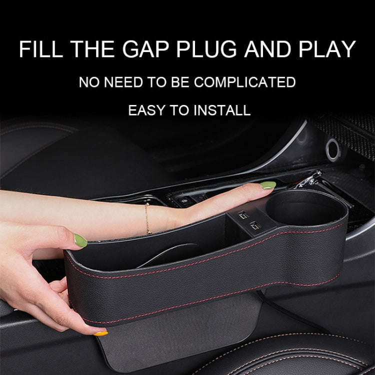 Car Multi-functional Co-pilot Seat Console PU Leather Box Cigarette Lighter Charging Pocket Cup H...