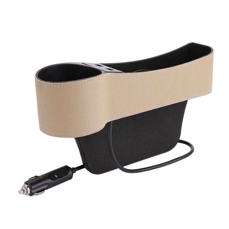 Car Multi-functional Driver Seat Console PU Leather Box Cigarette Lighter Charging Pocket Cup Hol...