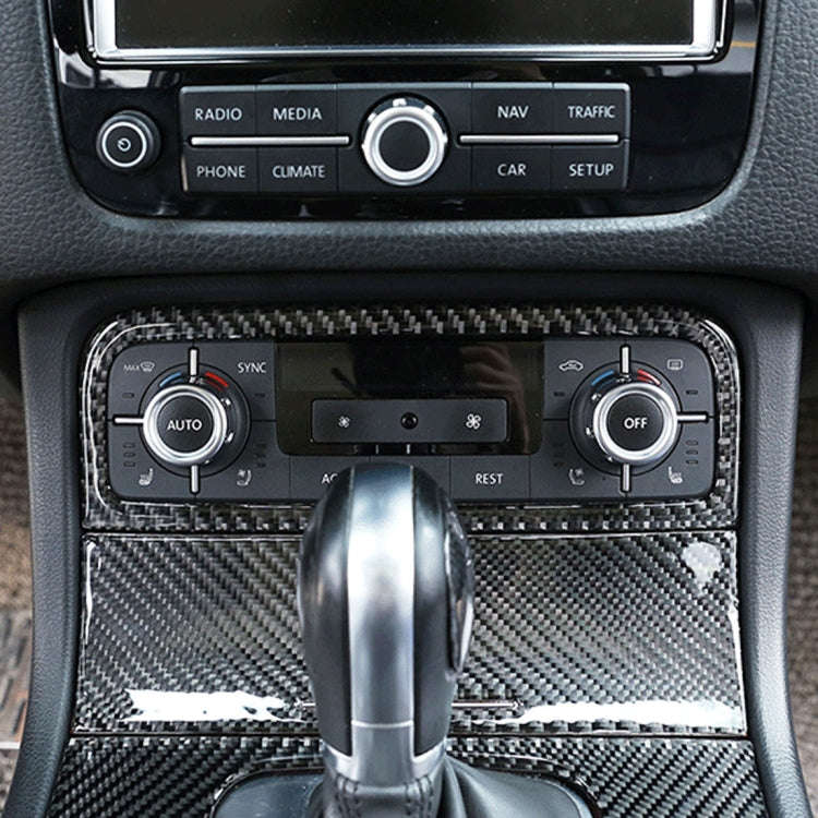 Car Carbon Fiber Air Conditioning Panel Decorative Sticker for Volkswagen Touareg 2011-2018
