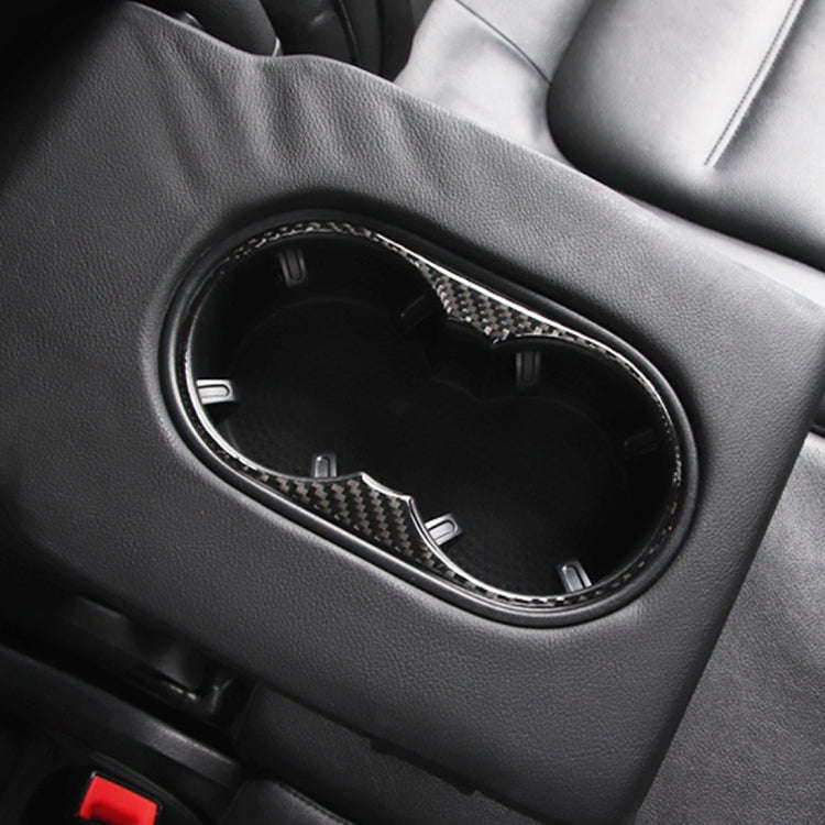 Car Carbon Fiber Rear Armrest Water Cup Holder Panel Decorative Sticker for Volkswagen Touareg 20...