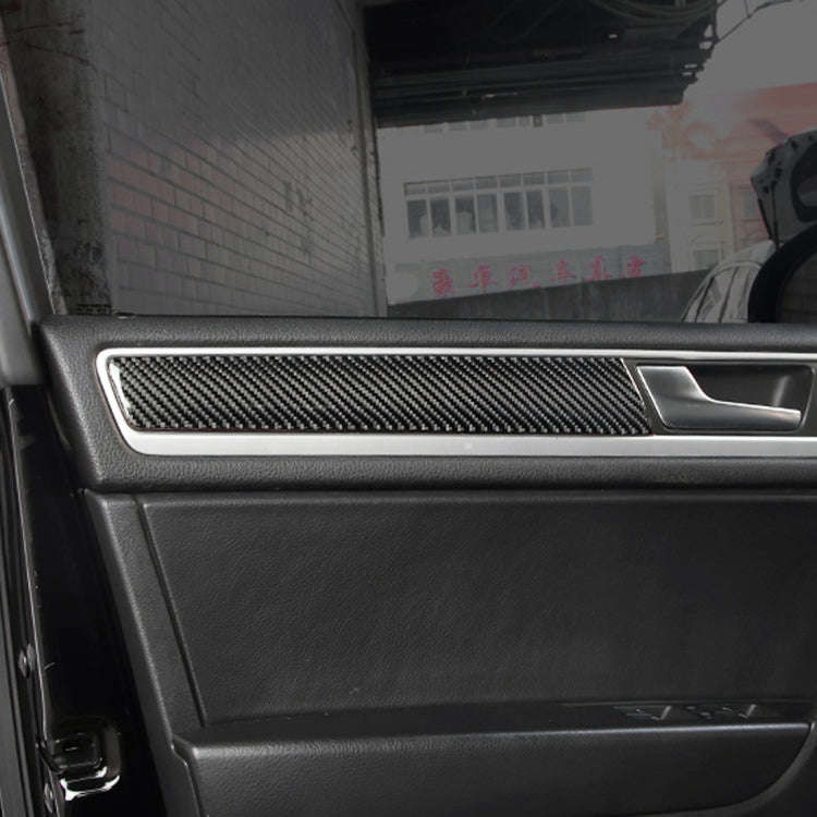 4 PCS Car Carbon Fiber Door Panel Decorative Sticker for Volkswagen Touareg 2011-2018