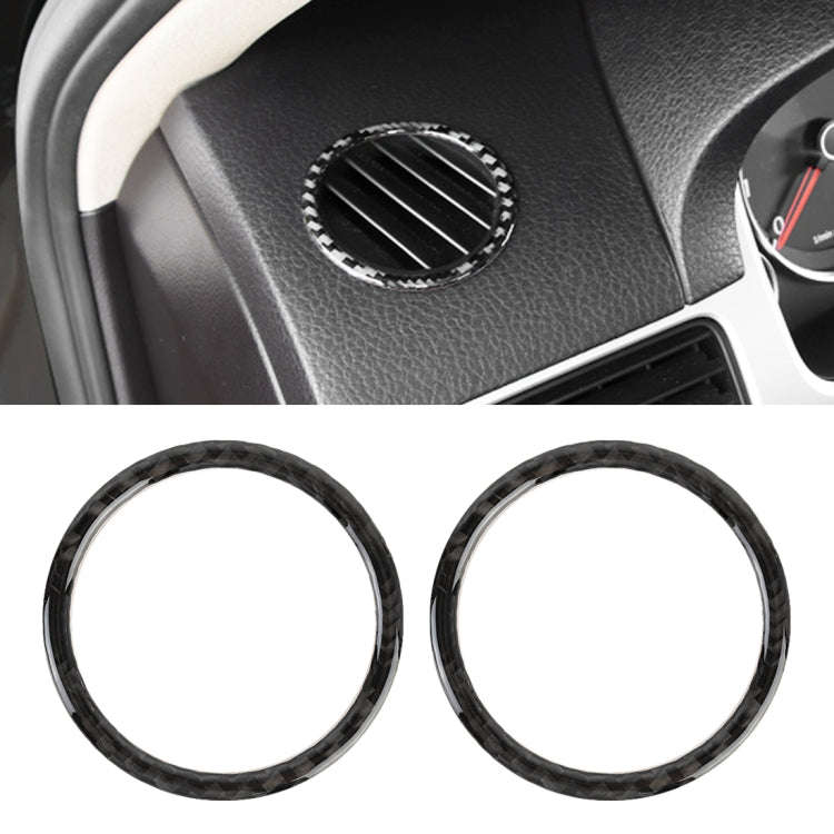 2 PCS Car Carbon Fiber Instrument Panel Air Outlet Decorative Sticker for Volkswagen Touareg 2011...