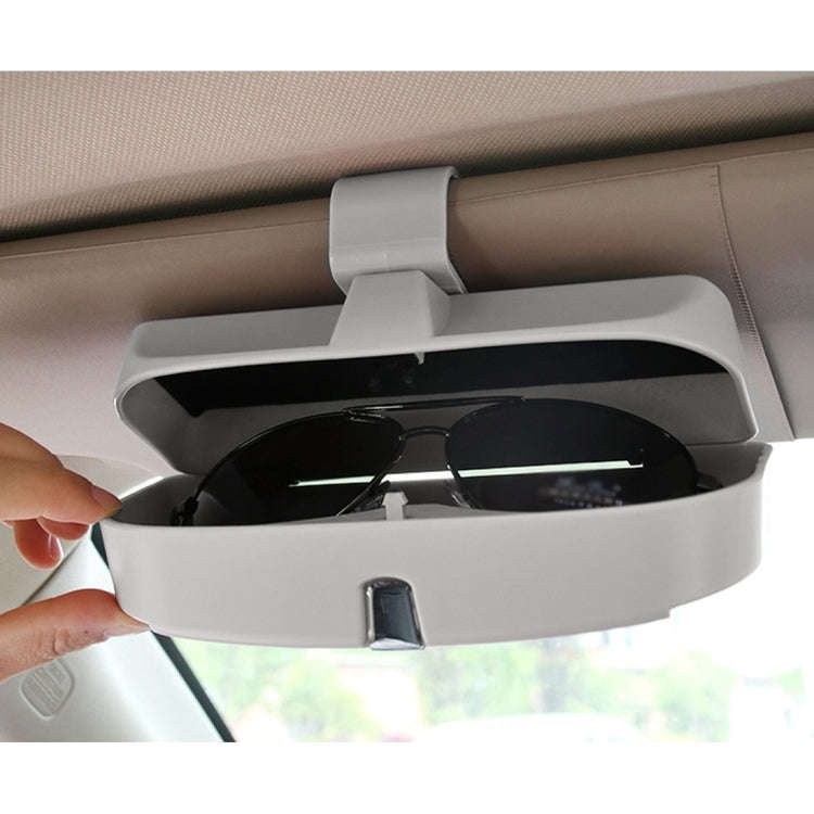 Car Multi-functional Glasses Case Sunglasses Box with Card Slot, Flat Style (Grey)