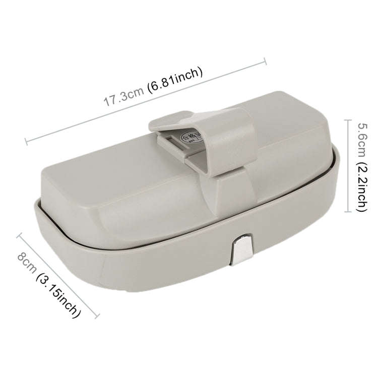 Car Multi-functional Glasses Case Sunglasses Box with Card Slot, Flat Style (Grey)