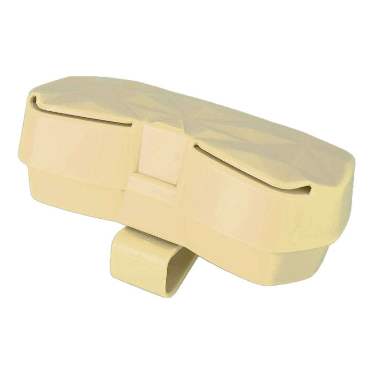 Car Multi-functional Glasses Case Sunglasses Storage Holder with Card Slot, Diamond Style (Beige)