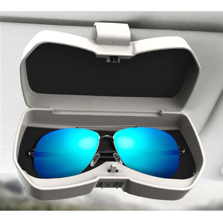 Car Multi-functional Glasses Case Sunglasses Storage Holder with Card Slot, Diamond Style (Transp...