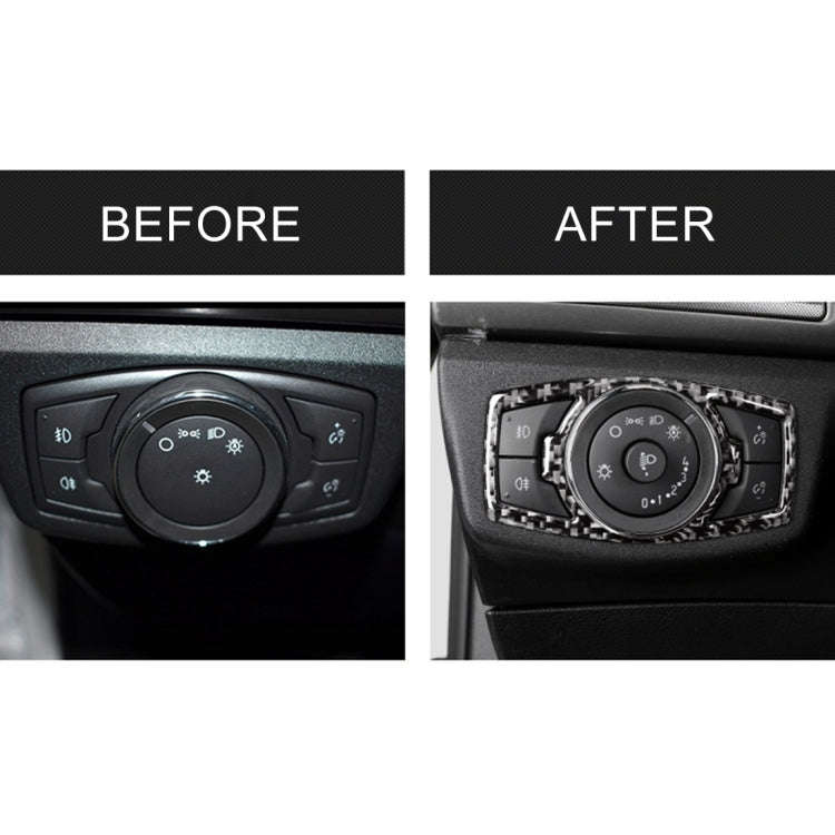 Car Carbon Fiber Headlight Adjustment Frame Decorative Sticker for Ford New Mondeo 2013-2019
