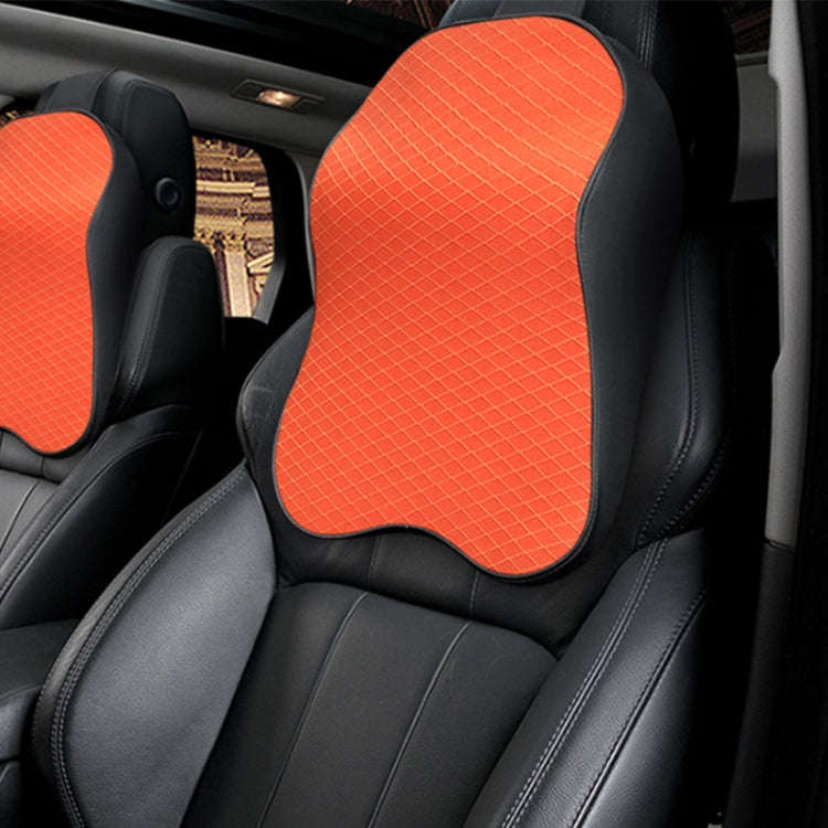 Four Seasons Breathable Memory Foam Car Neck Pillow Polyester Headrest (Orange)