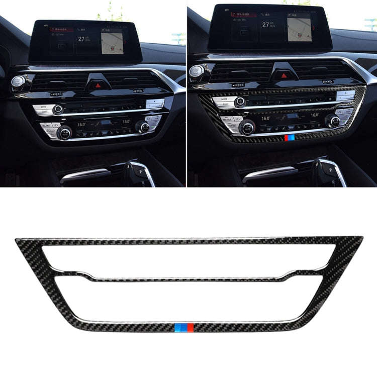 Car Tricolor Carbon Fiber CD Panel Decorative Sticker for BMW 5 Series G38 528Li / 530Li / 540Li ...
