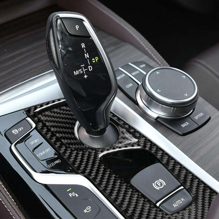 2 in 1 Car Carbon Fiber Gear Position Panel Decorative Sticker for BMW 5 Series G38 528Li / 530Li...