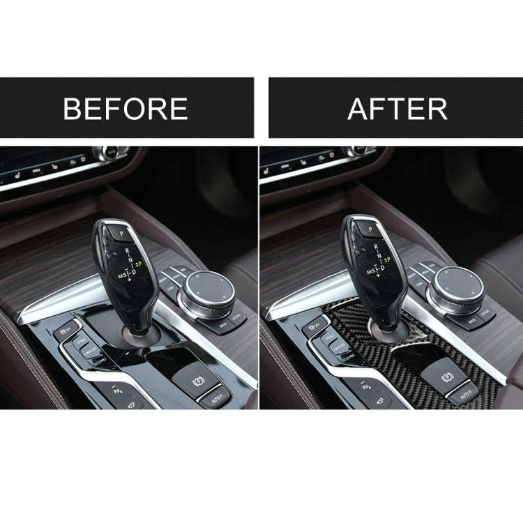 2 in 1 Car Carbon Fiber Gear Position Panel Decorative Sticker for BMW 5 Series G38 528Li / 530Li...