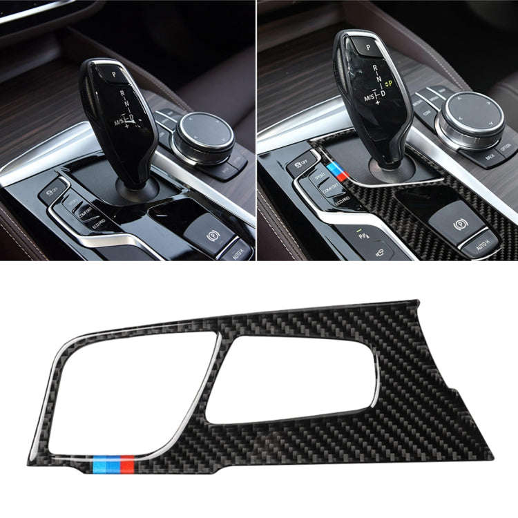 Car Tricolor Carbon Fiber Gear Position Panel Decorative Sticker for BMW 5 Series G38 528Li / 530...