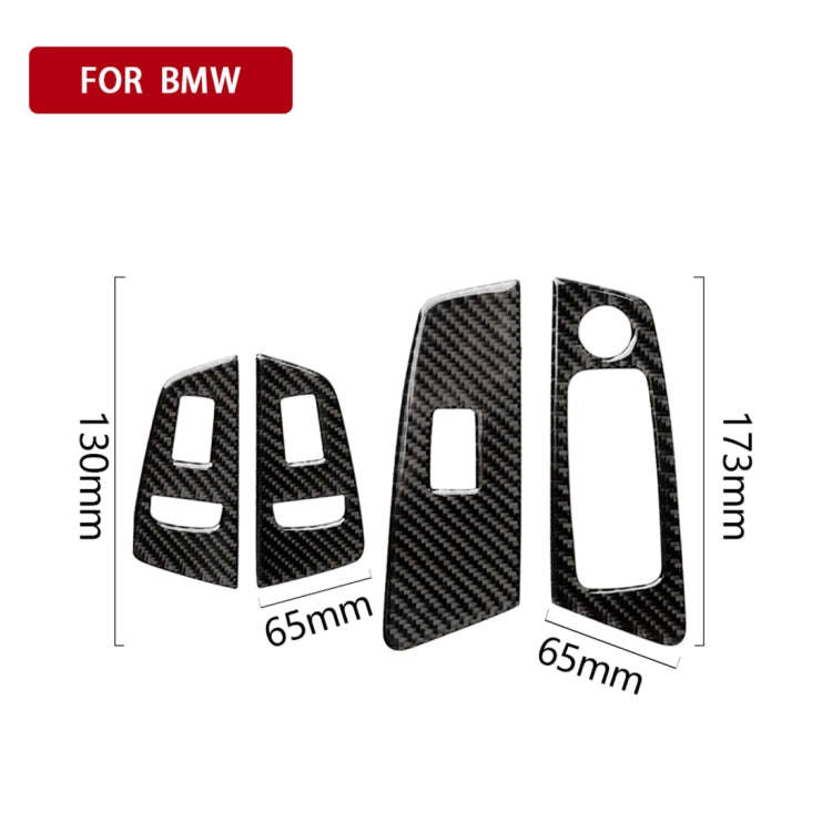 Car Carbon Fiber Door Window Lift Panel Decorative Sticker for BMW 5 Series G38 528Li / 530Li / 5...