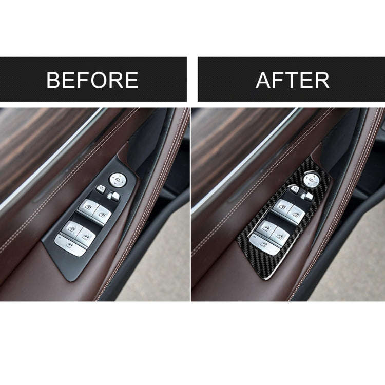 Car Carbon Fiber Door Window Lift Panel Decorative Sticker for BMW 5 Series G38 528Li / 530Li / 5...
