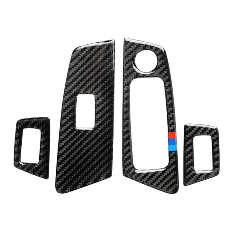 Car Tricolor Carbon Fiber Door Window Lift Panel Decorative Sticker for , Left DriveMW 5 Series G...
