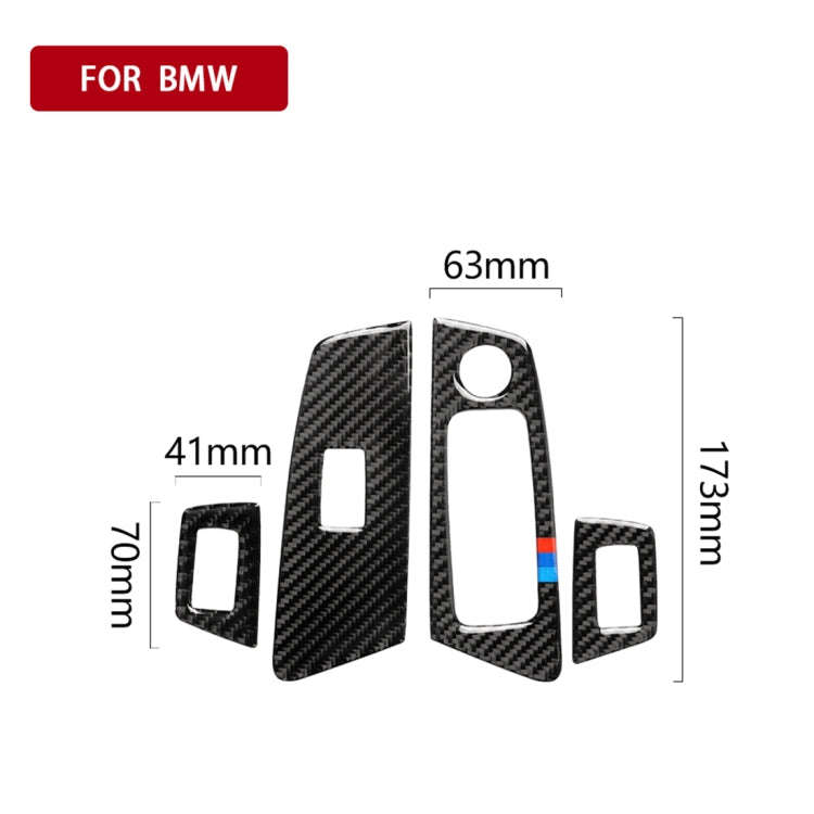 Car Tricolor Carbon Fiber Door Window Lift Panel Decorative Sticker for , Left DriveMW 5 Series G...