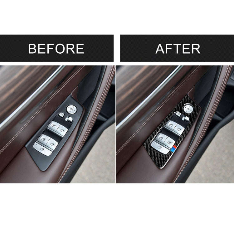 Car Tricolor Carbon Fiber Door Window Lift Panel Decorative Sticker for , Left DriveMW 5 Series G...