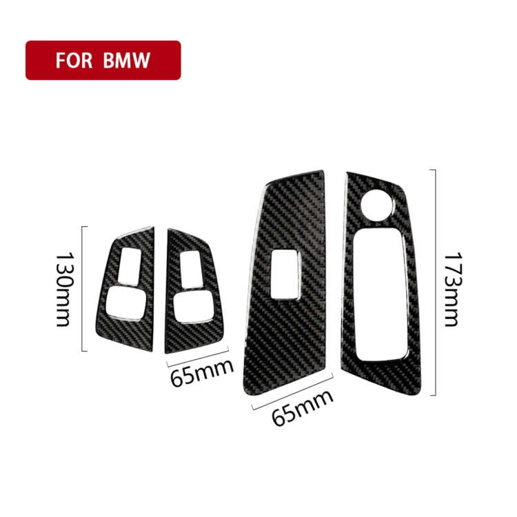Car Carbon Fiber Door Window Lift Panel Decorative Sticker for BMW 5 Series G38 528Li / 530Li / 5...