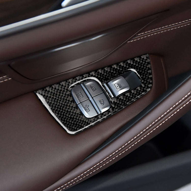 Car Carbon Fiber Door Window Lift Panel Decorative Sticker for BMW 5 Series G38 528Li / 530Li / 5...