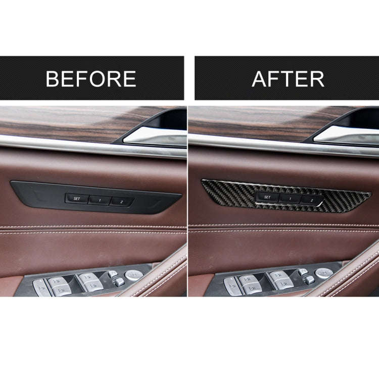 Car Carbon Fiber Seat Memory Button Decorative Sticker for BMW 5 Series G38 528Li / 530Li / 540Li...