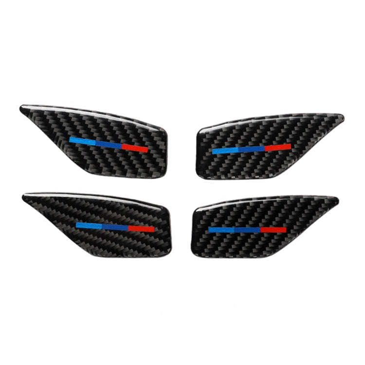 4 PCS Car Tricolor Carbon Fiber Door Inner Handle Wrist Panel Decorative Sticker for BMW 5 Series...