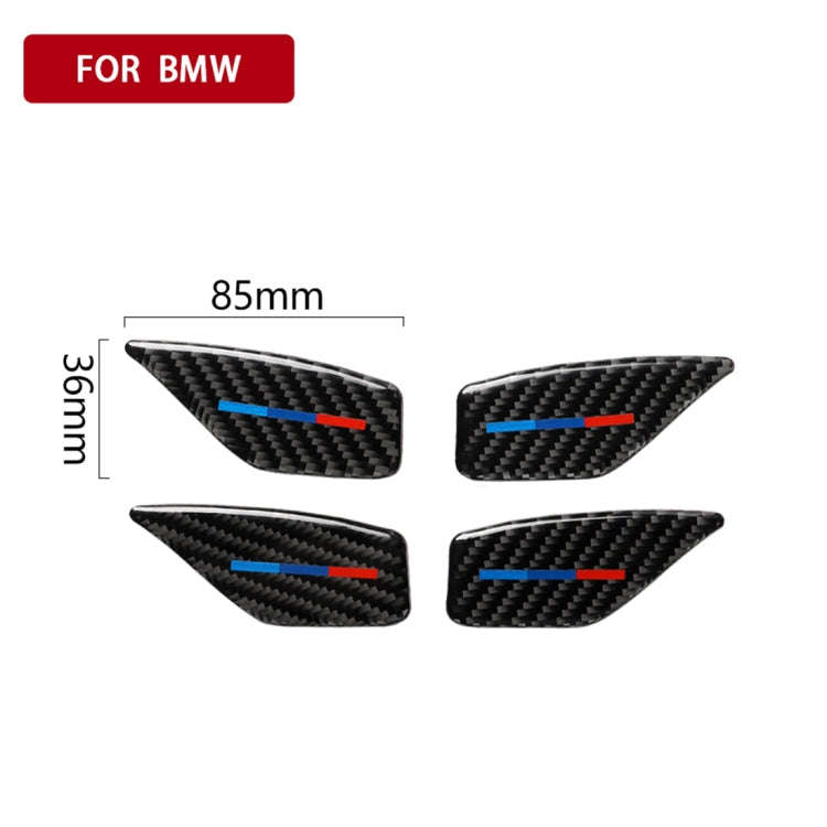 4 PCS Car Tricolor Carbon Fiber Door Inner Handle Wrist Panel Decorative Sticker for BMW 5 Series...