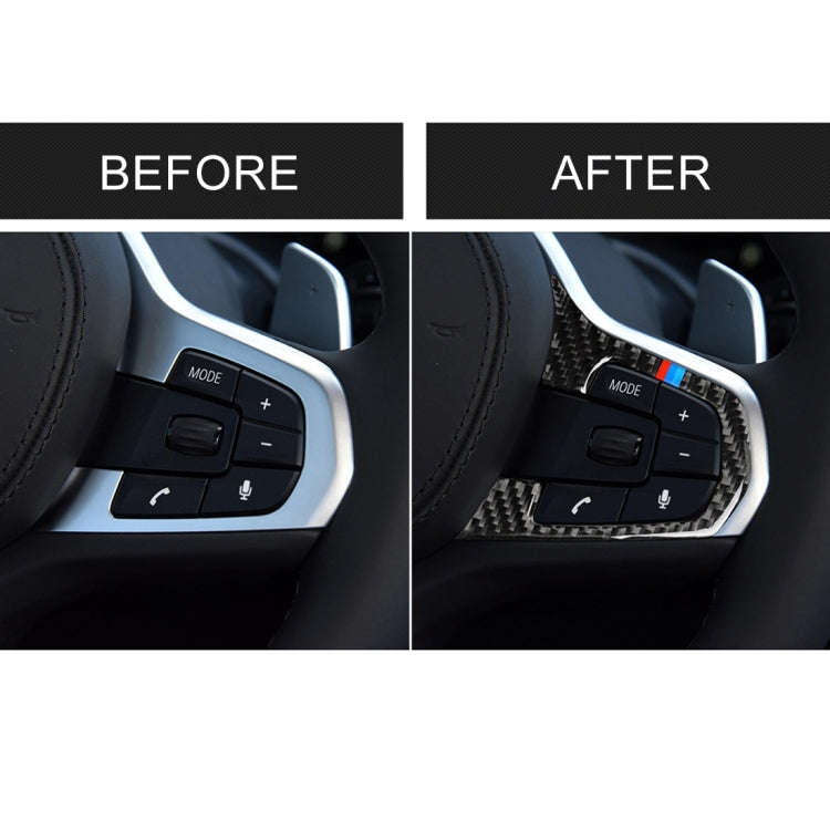 Car Tricolor Carbon Fiber Steering Wheel Button Configuration A Decorative Sticker for BMW 5 Seri...