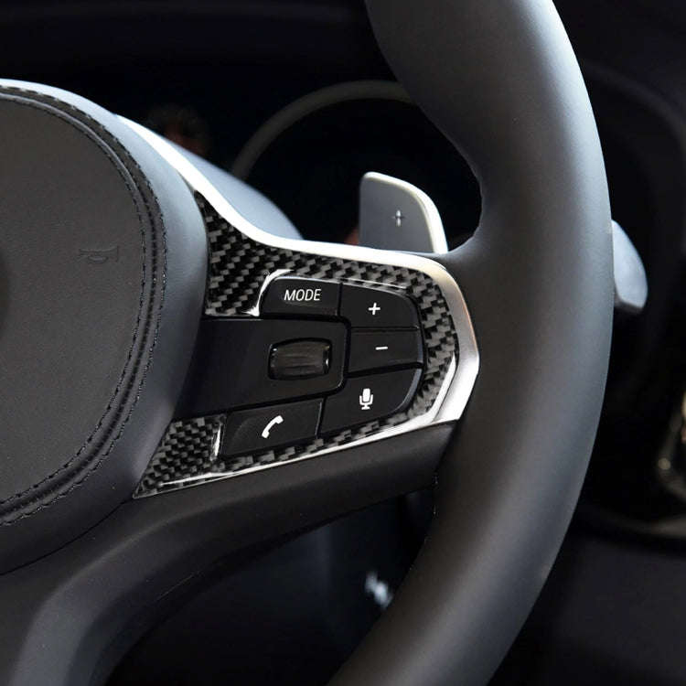 Car Carbon Fiber Steering Wheel Button Configuration A Decorative Sticker for BMW 5 Series G30/G3...