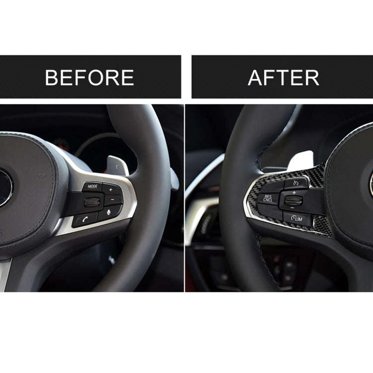 Car Carbon Fiber Steering Wheel Button Configuration A Decorative Sticker for BMW 5 Series G30/G3...